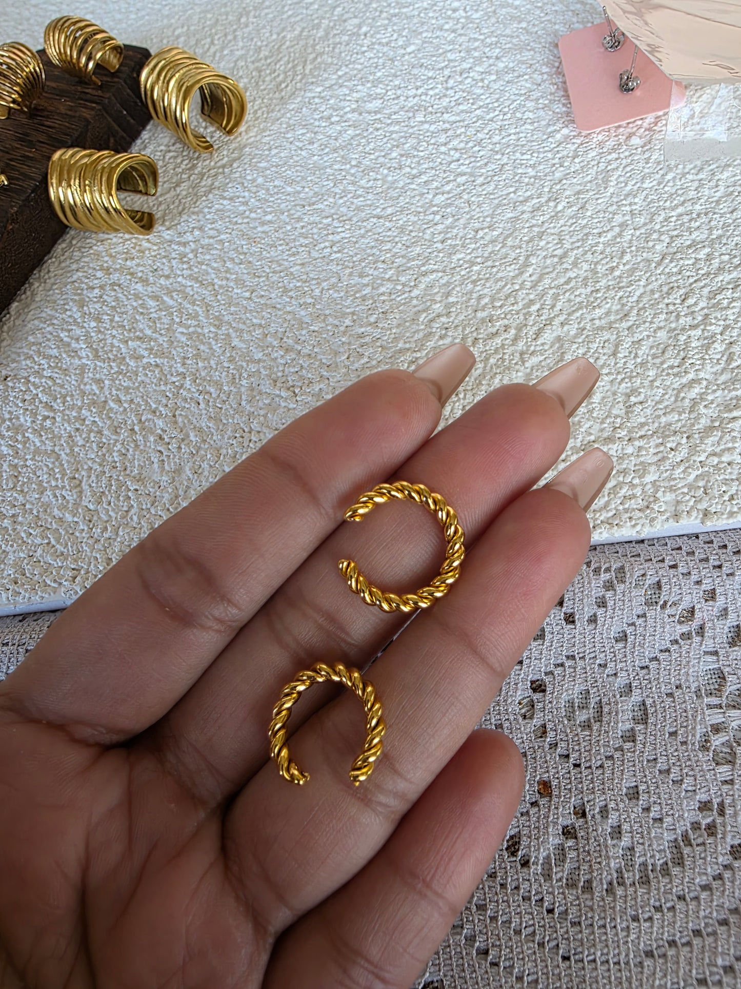Non pierced stainless steel earcuffs earrings