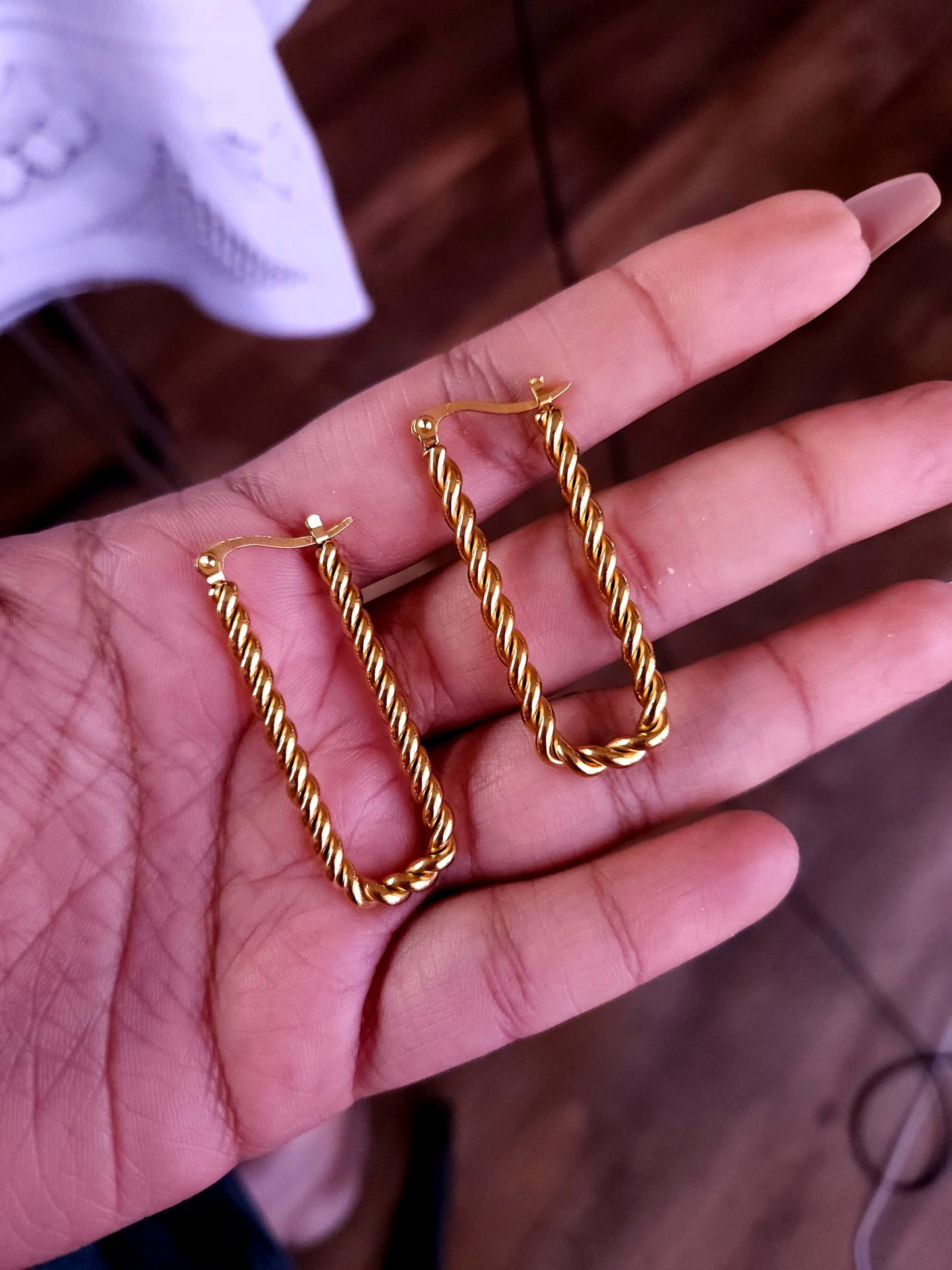 Ariana stainless contemporary hoop earrings