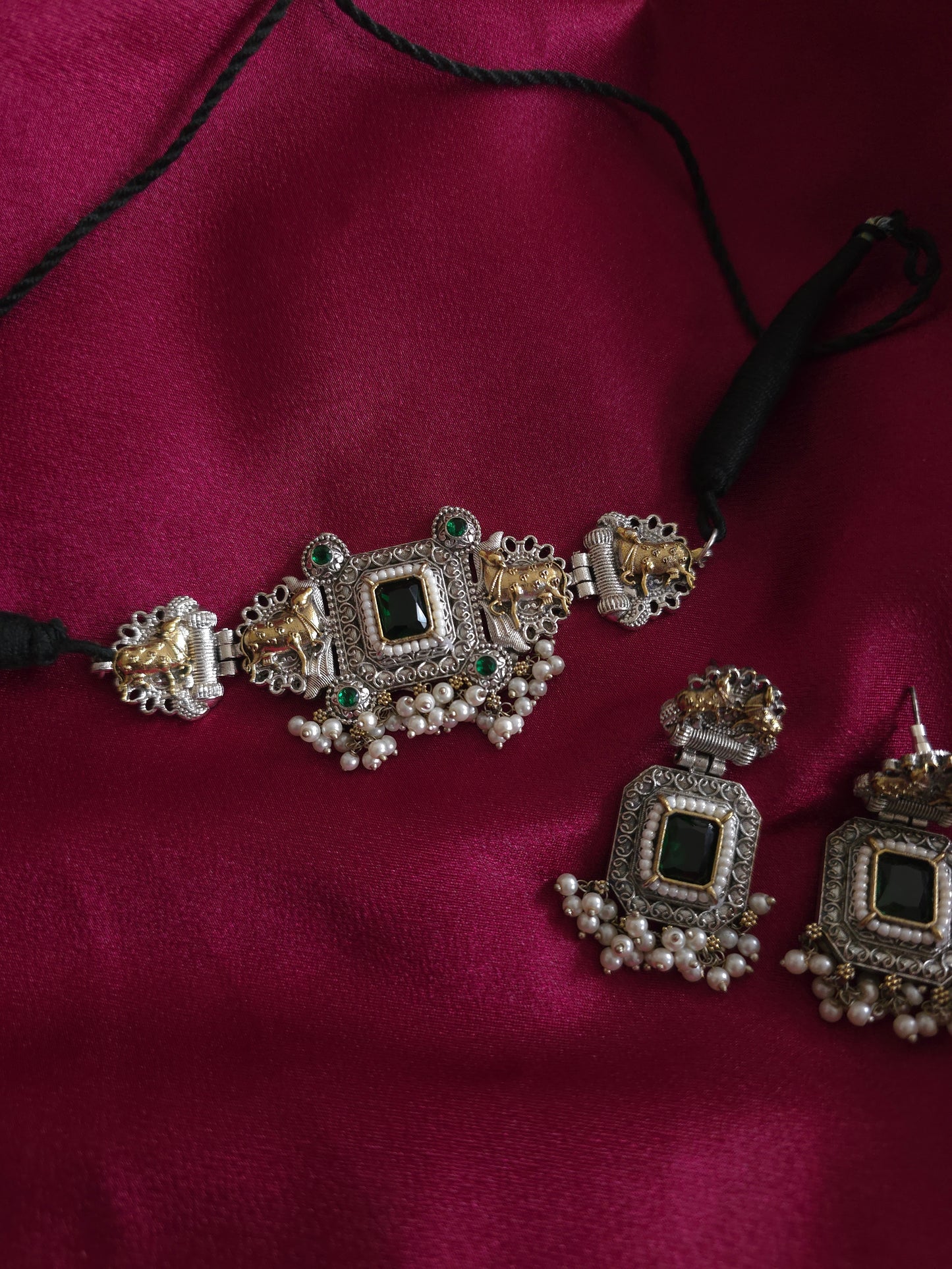Alicia dualtone necklace set