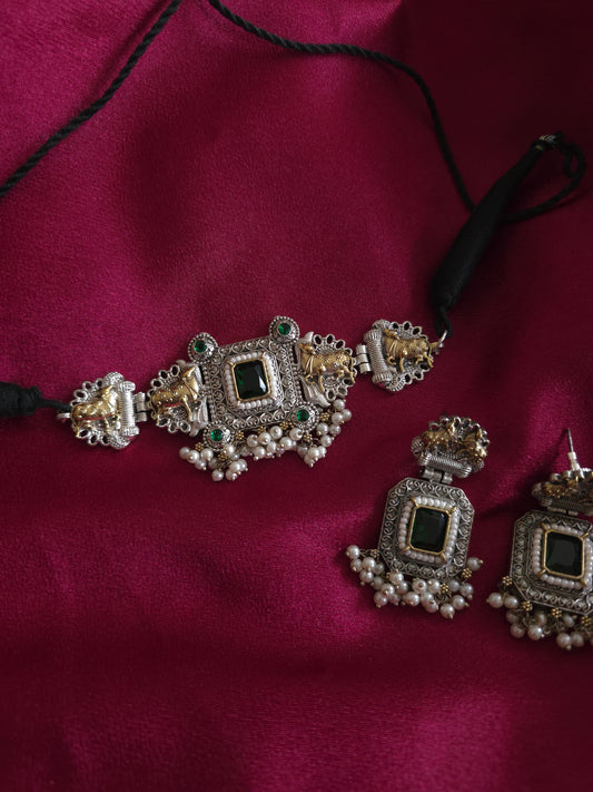 Alicia dualtone necklace set