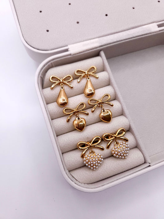 Bow stainless contemporary earrings