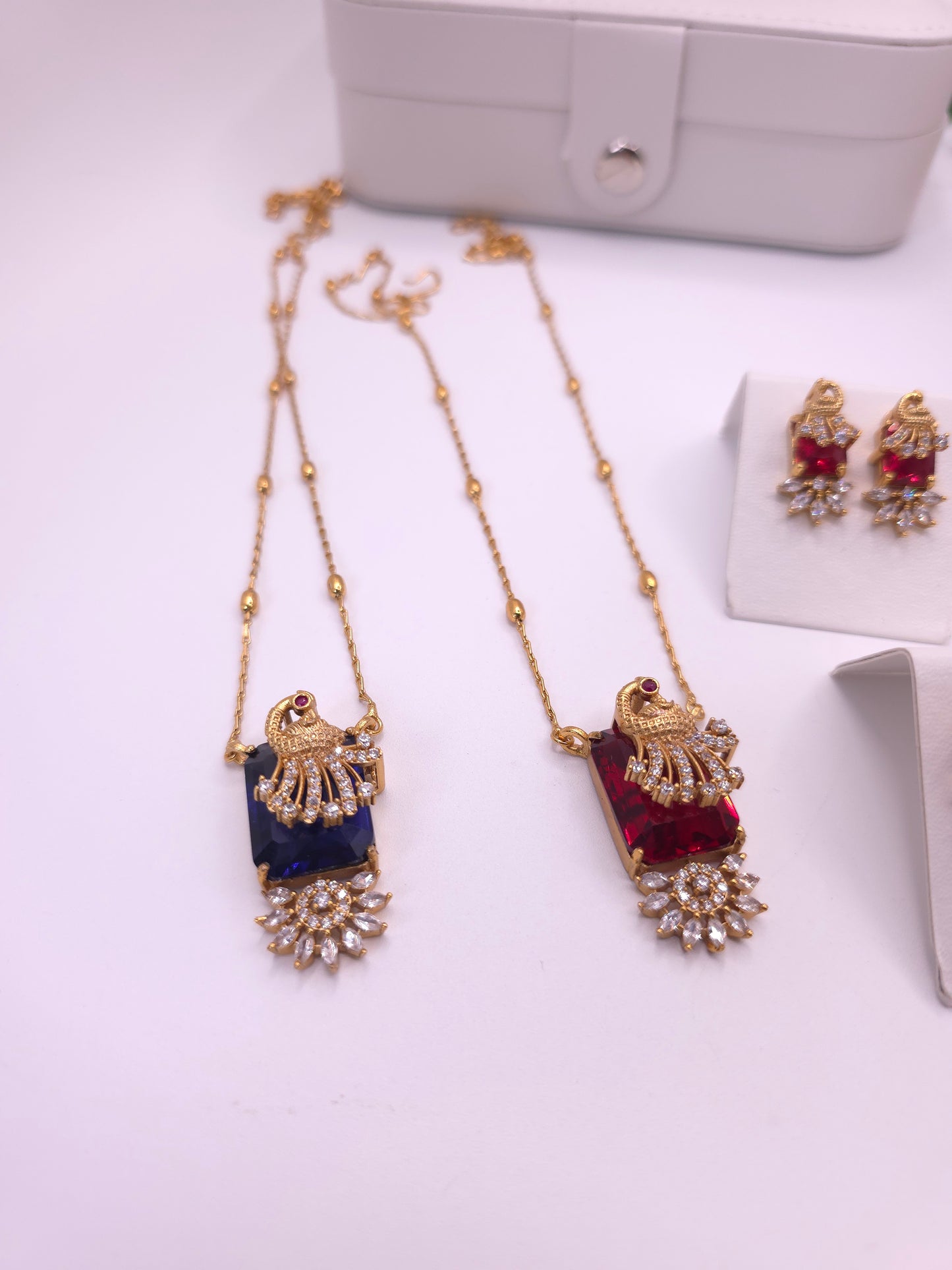 Aarvi cz polki dainty necklace set