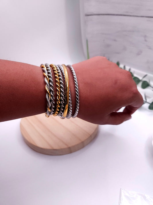 Dualtone Dainty Adjustable Bracelet bangle