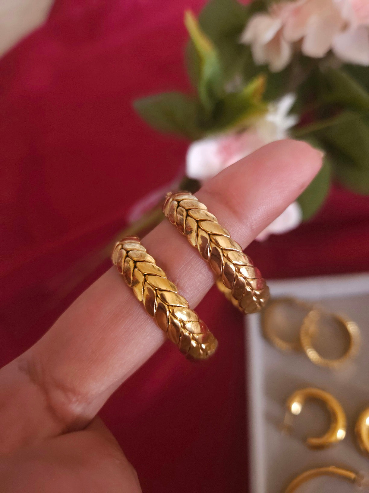 Ariana stainless contemporary hoop earrings collection