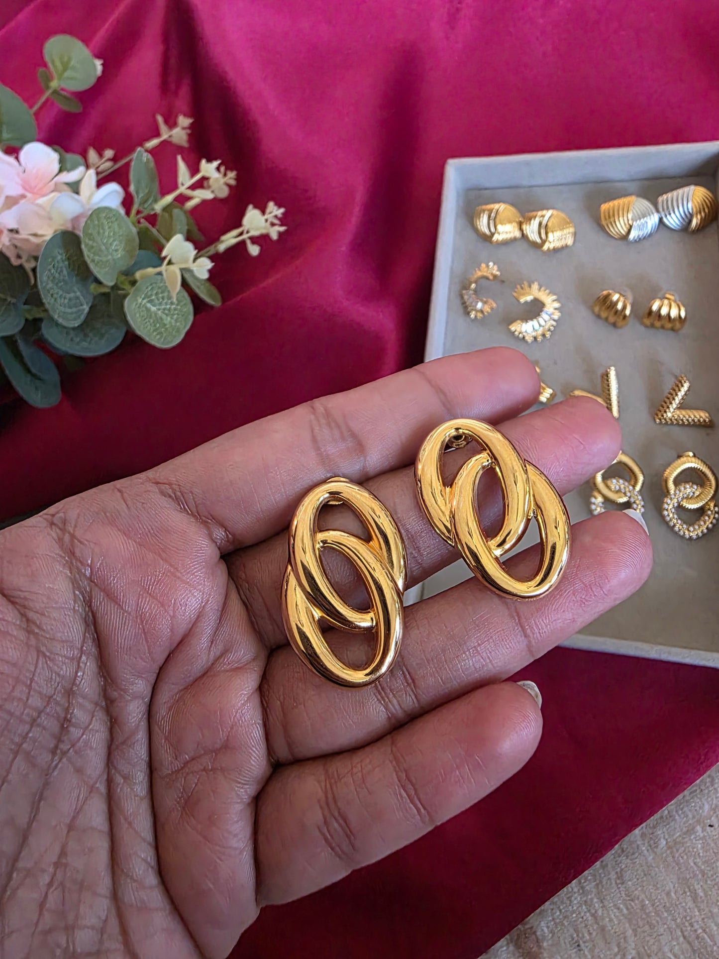 Dualtone stainless steel earrings