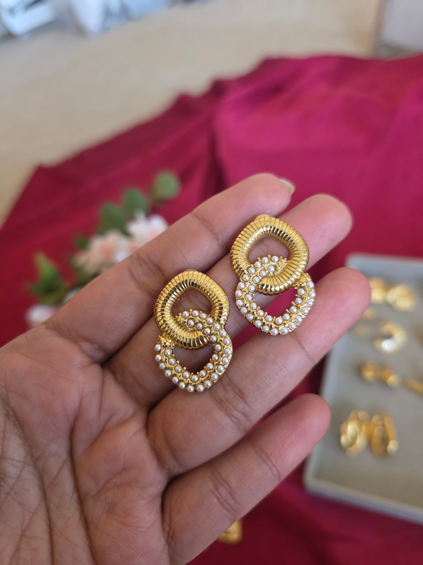 Dualtone stainless steel earrings