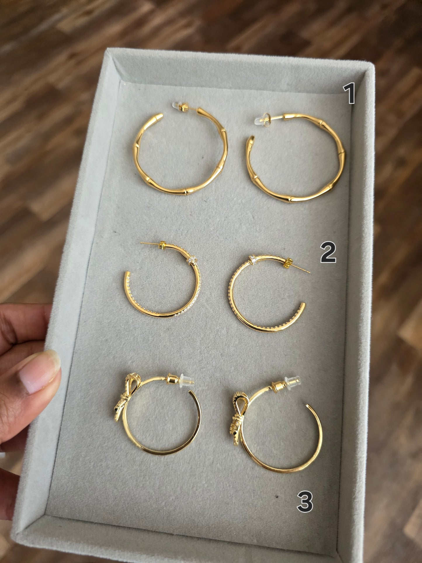 Ariana stainless contemporary hoop earrings collection
