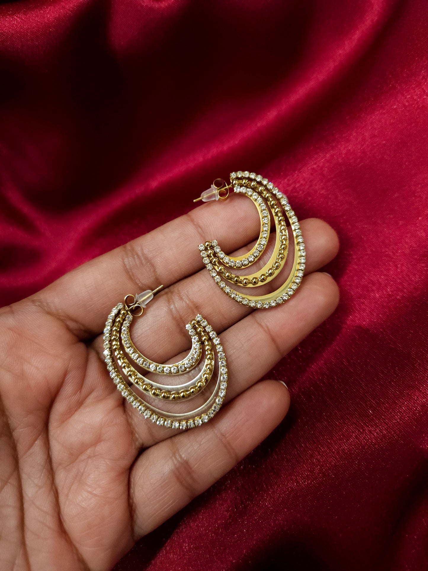 Ariana stainless contemporary hoop earrings collection