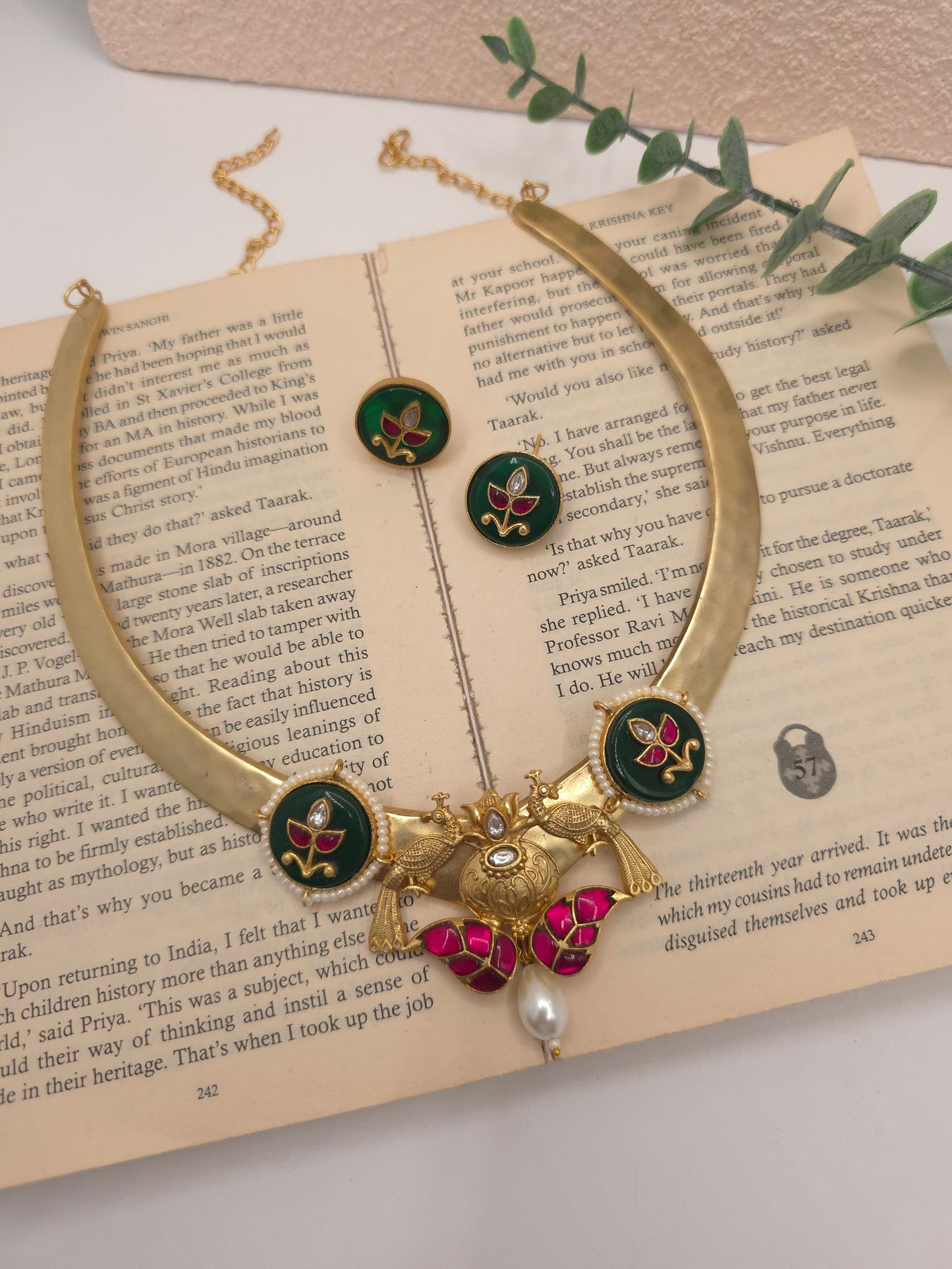 Alicia fusion polki hasli necklace set