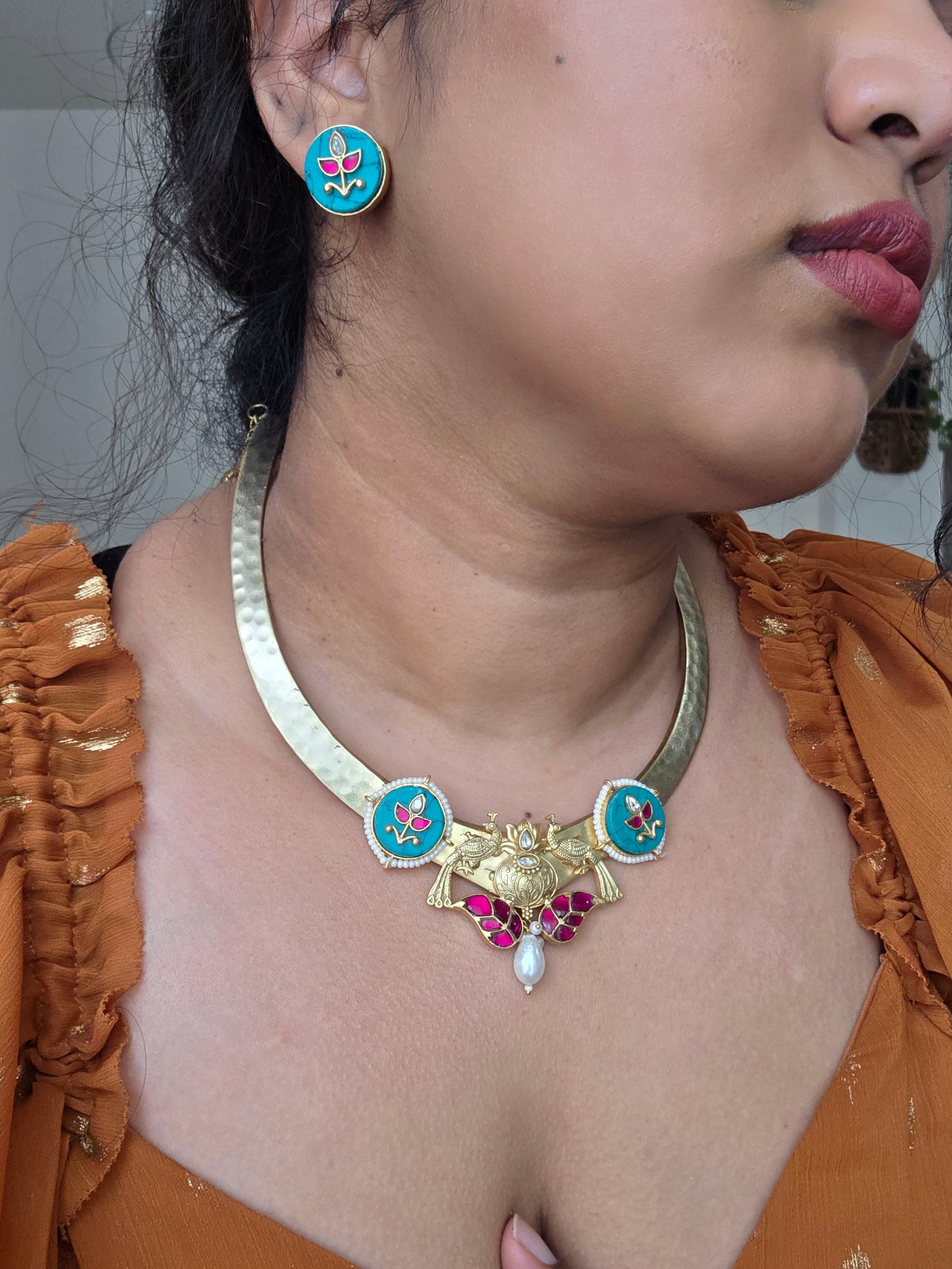 Alicia fusion polki hasli necklace set
