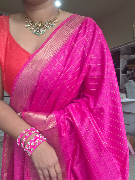 Mangalagiri soft cotton silk saree