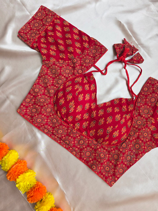 Cotton ajrakh Halter blouse