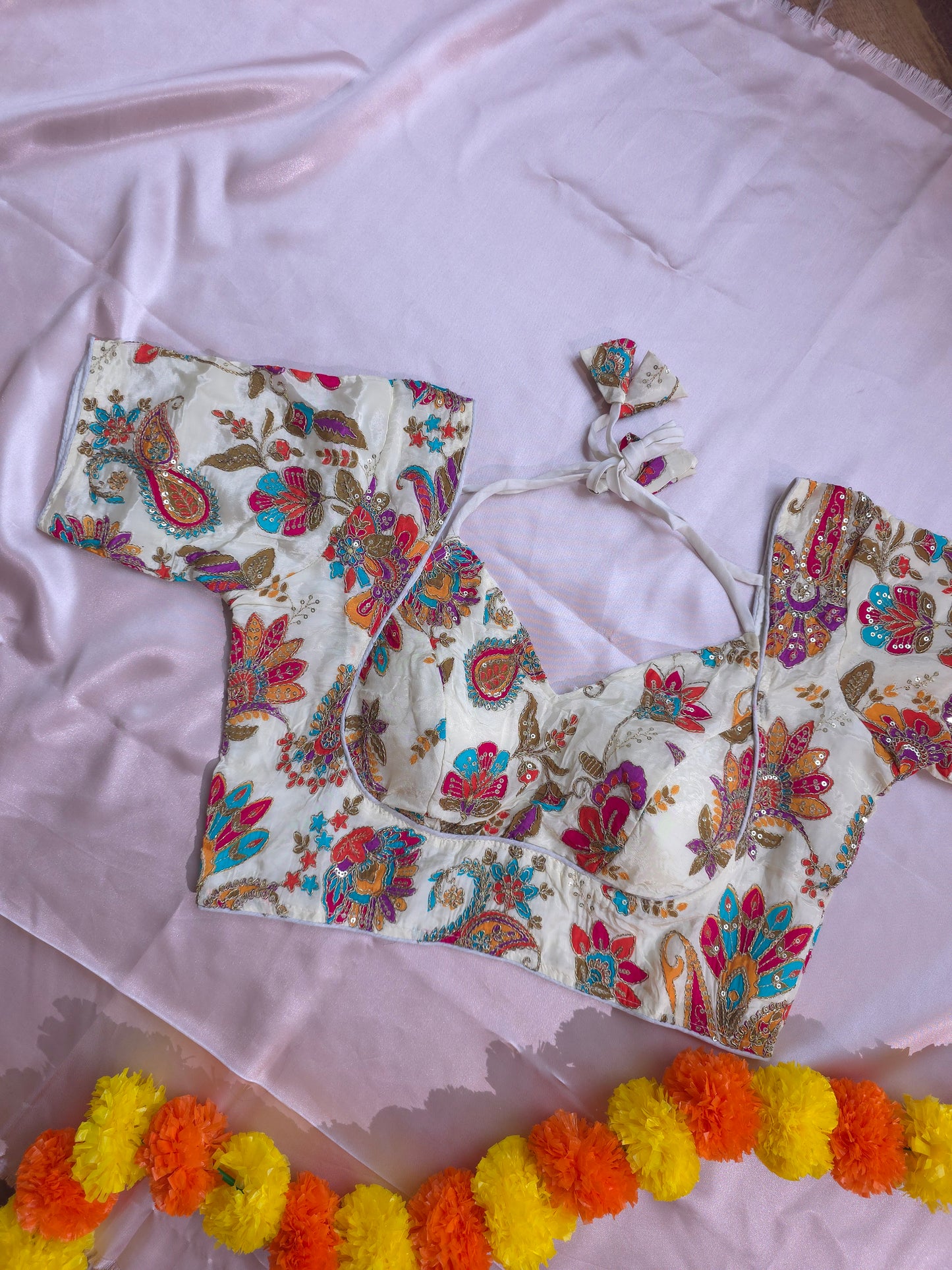 Crepe Viscose Halter Neck Blouse