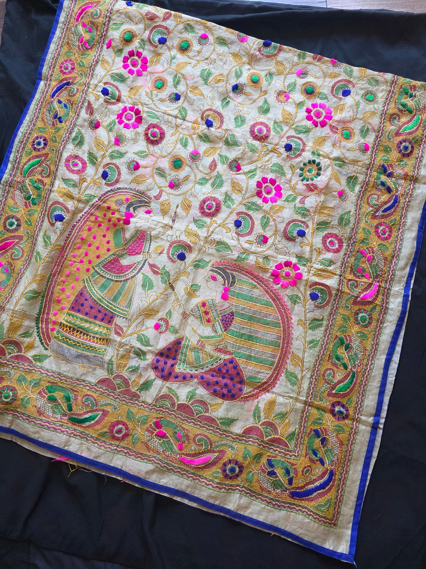 Madhubani dupatta phulkari dupatta