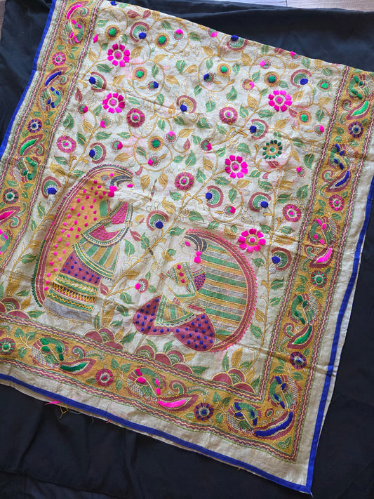 Madhubani dupatta phulkari dupatta