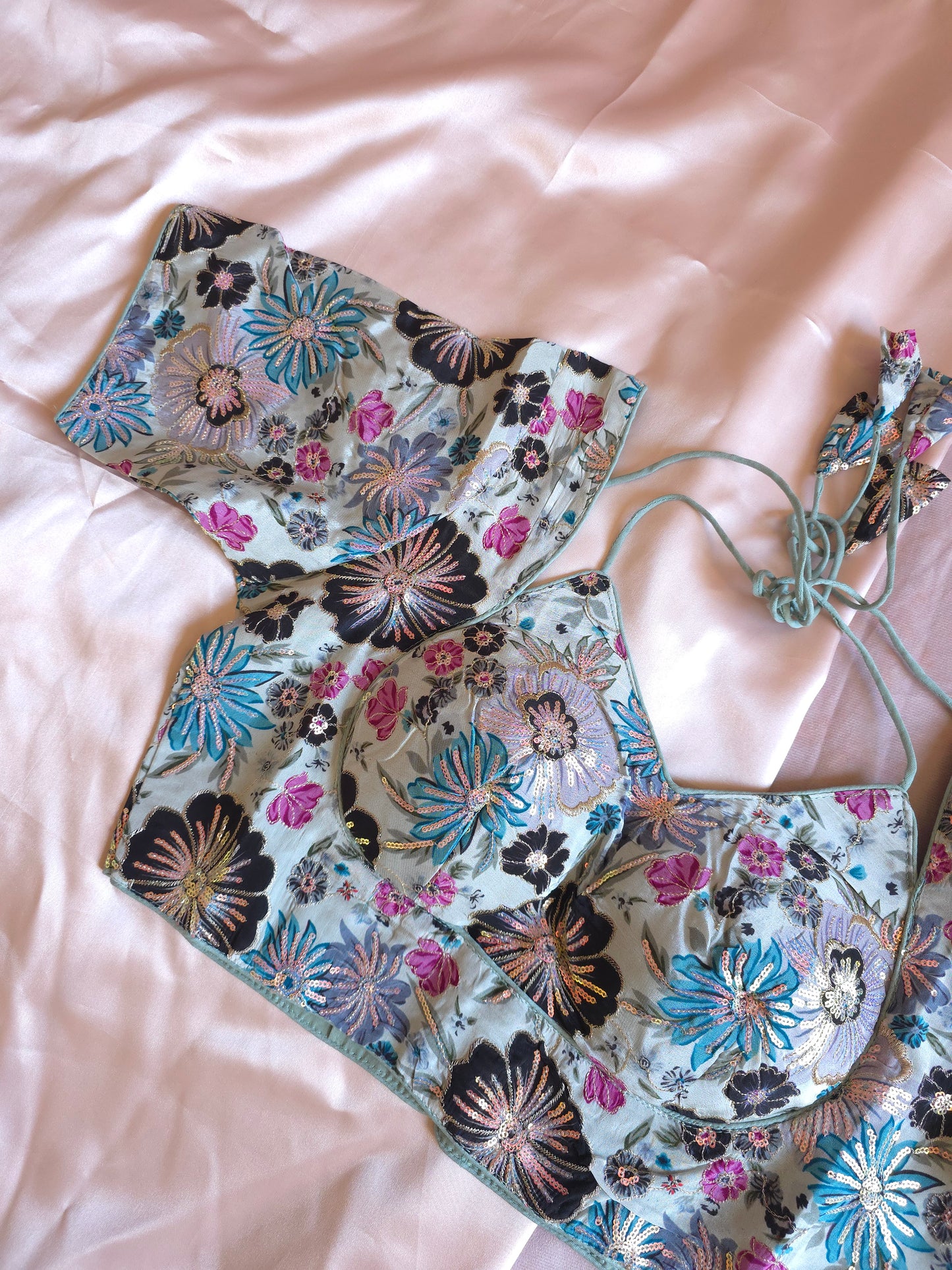 Crepe Viscose Halter Neck Blouse