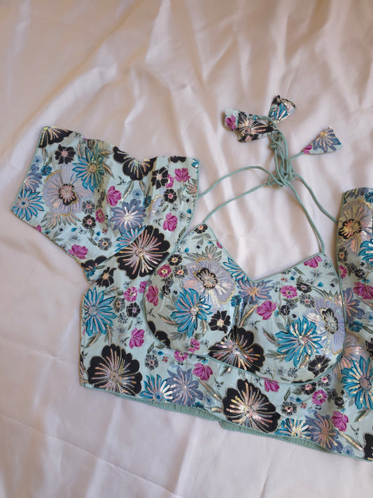 Crepe Viscose Halter Neck Blouse