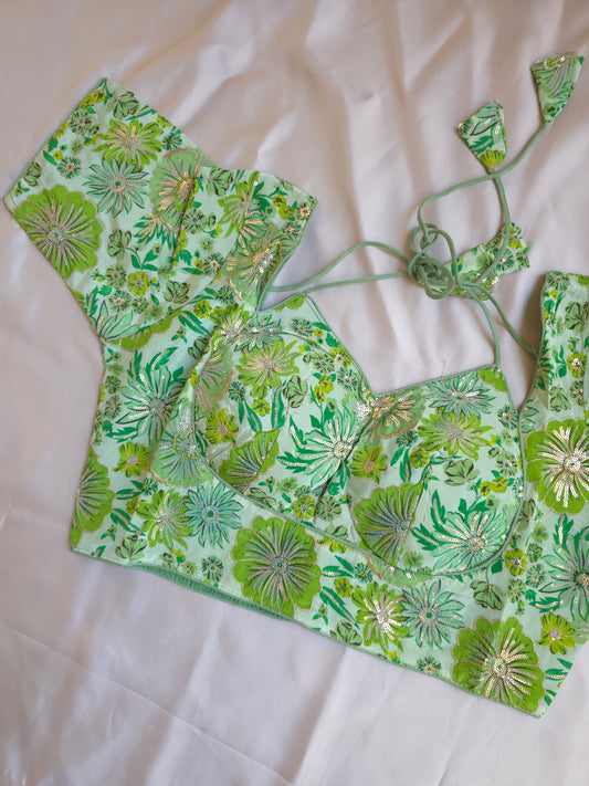 Crepe Viscose Halter Neck Blouse