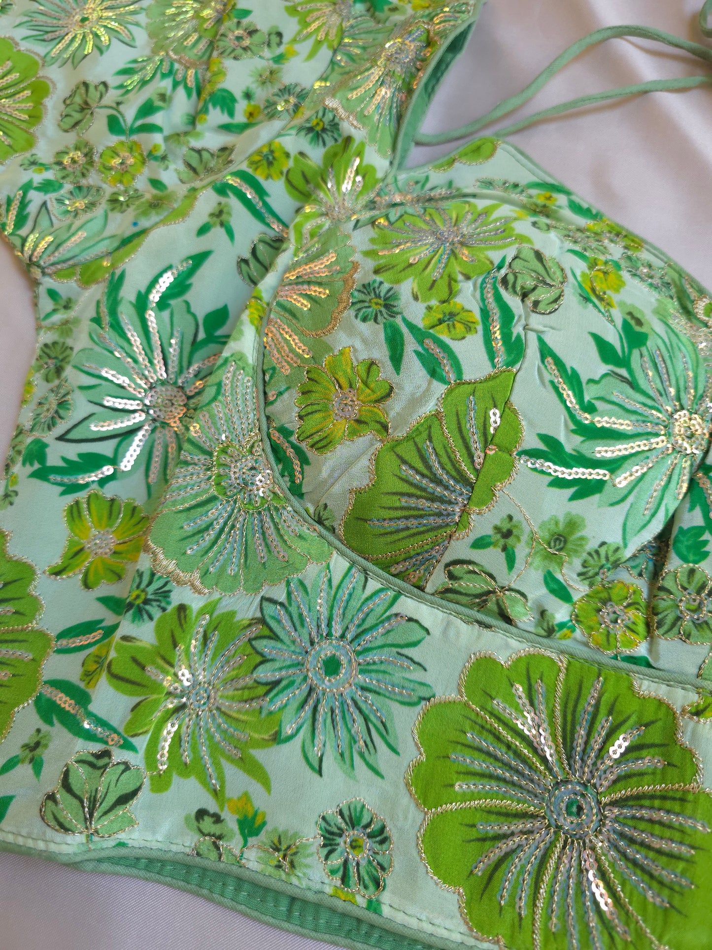 Crepe Viscose Halter Neck Blouse