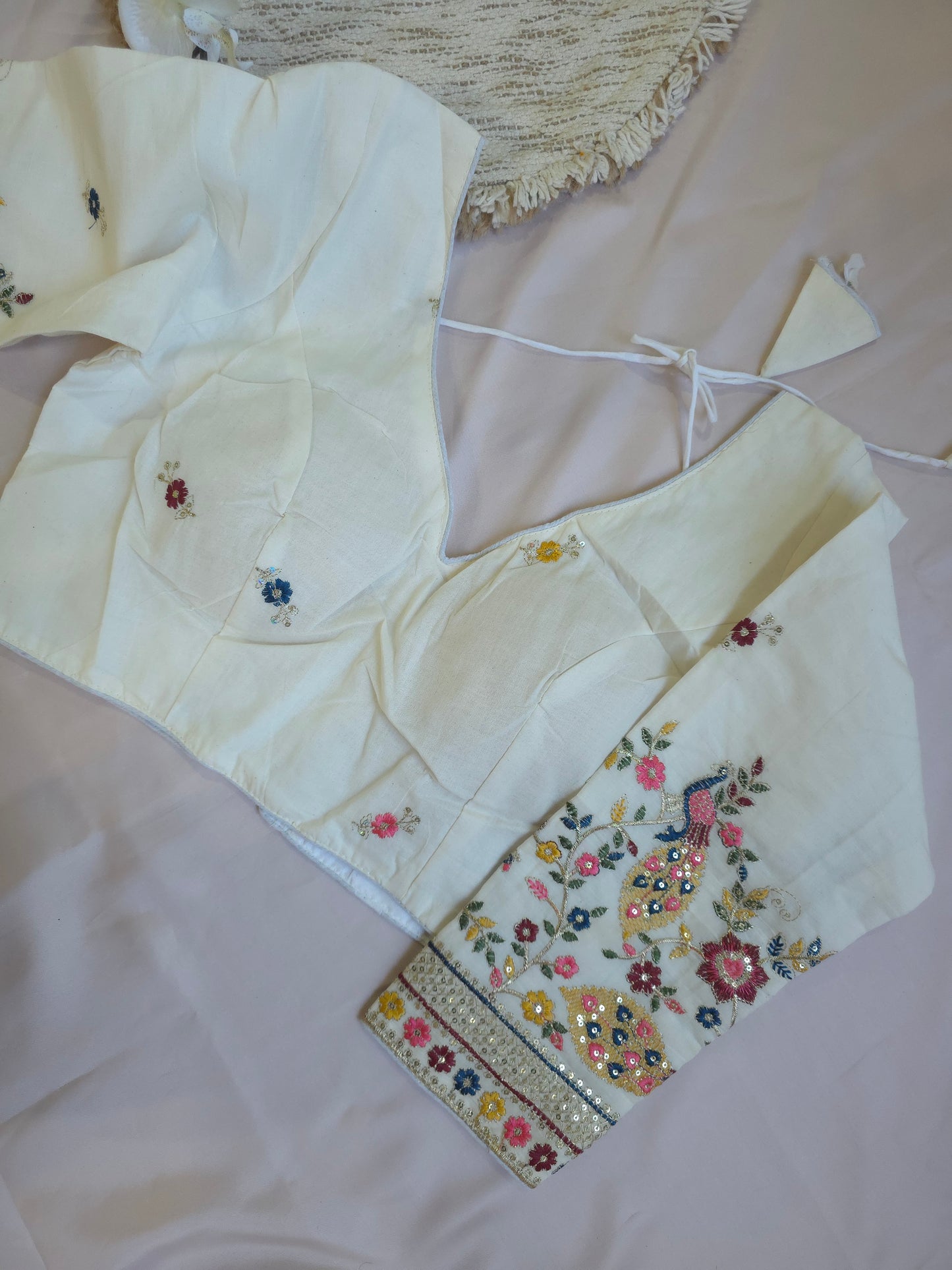 Khadi cotton embroidered  blouse