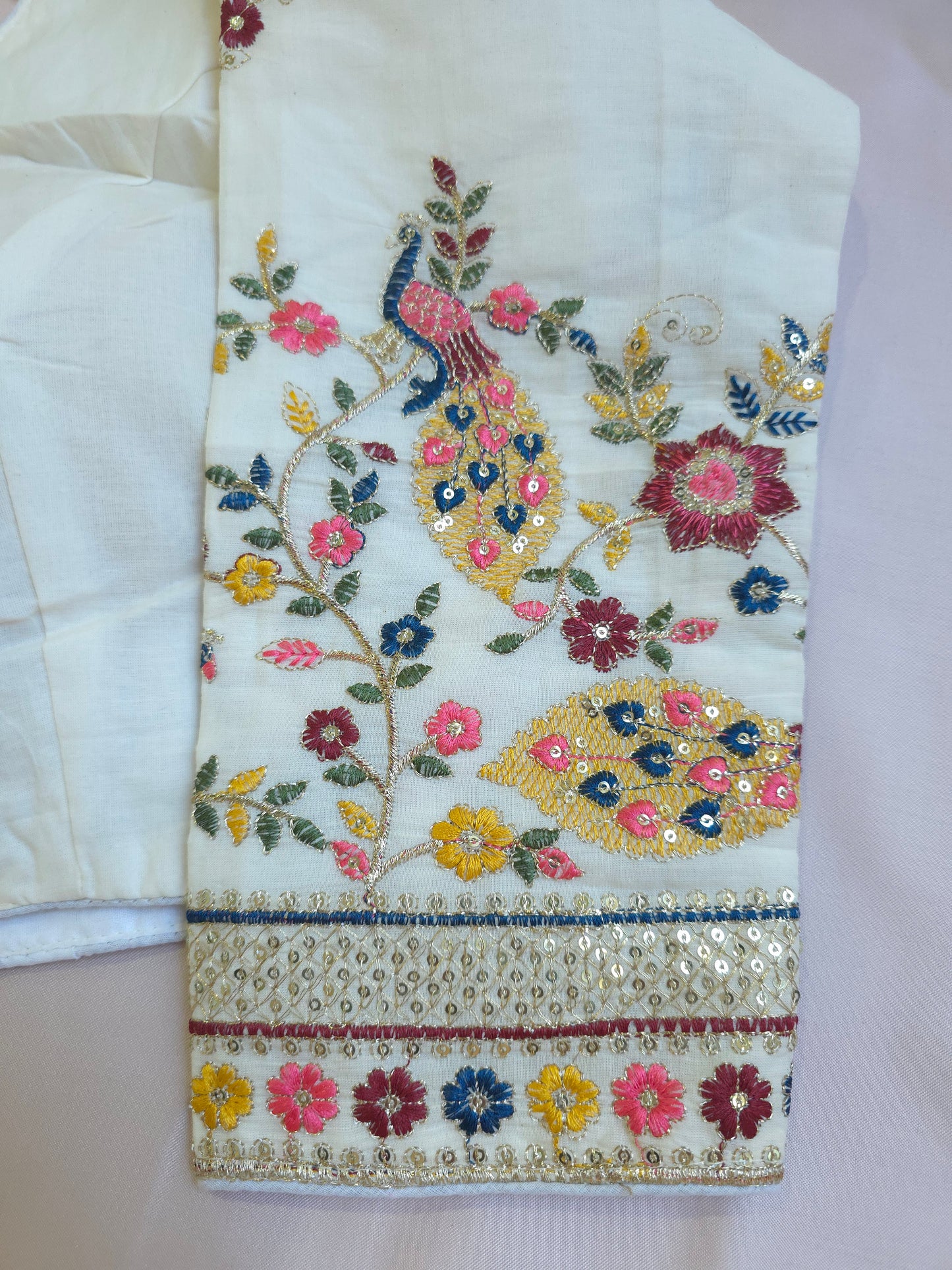 Khadi cotton embroidered  blouse