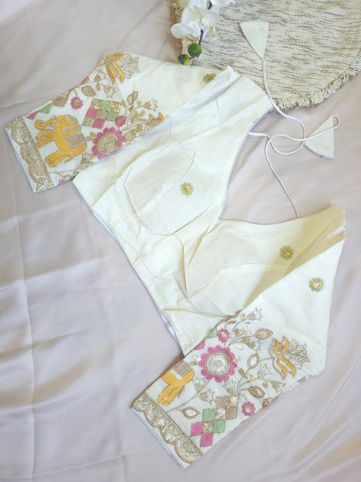 Khadi cotton embroidered  blouse