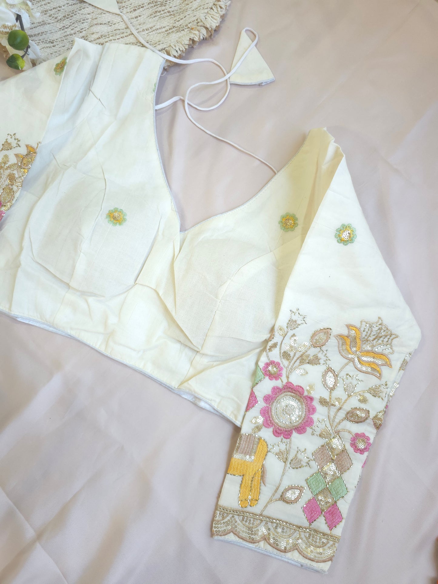 Khadi cotton embroidered  blouse