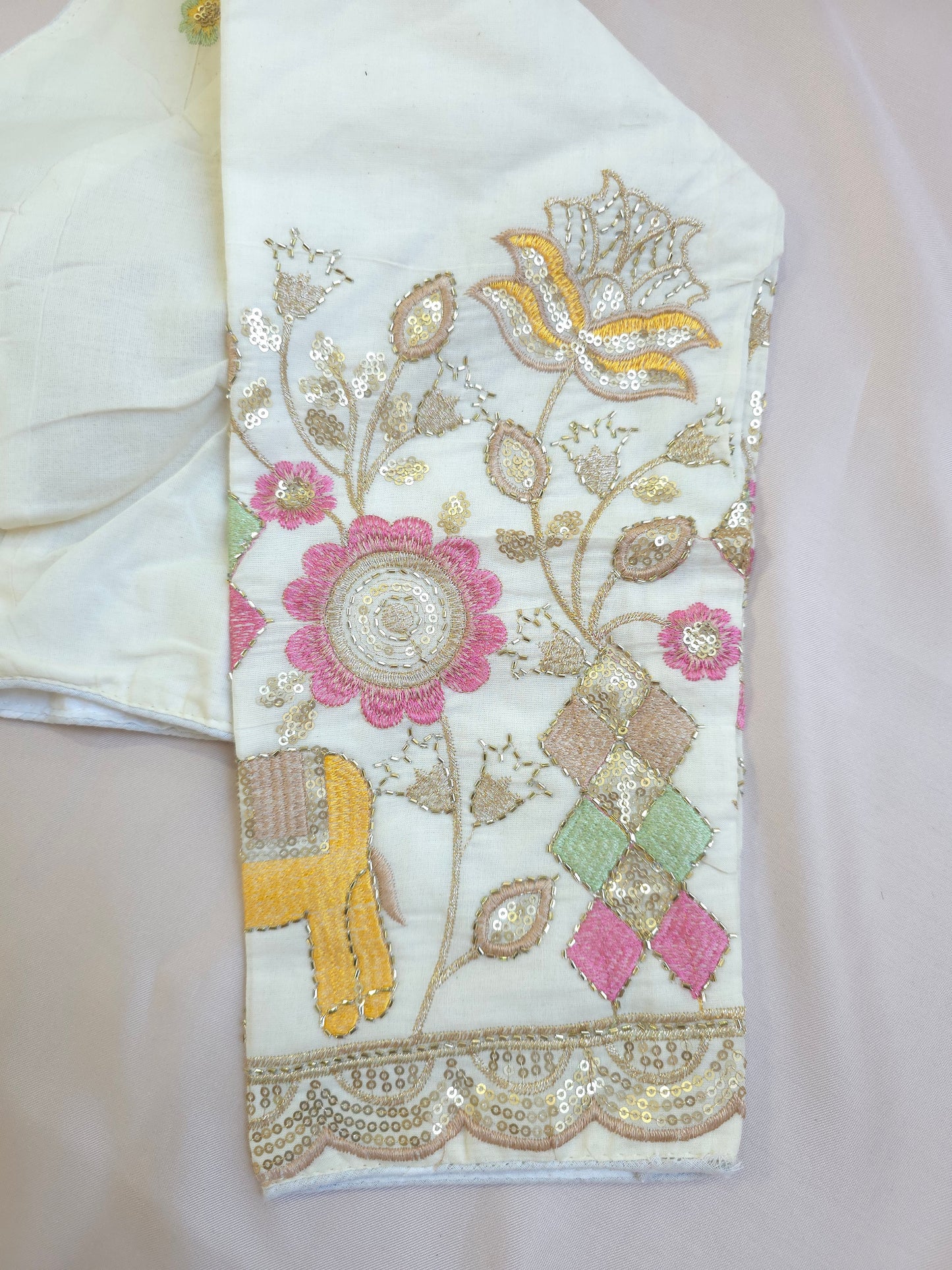Khadi cotton embroidered  blouse