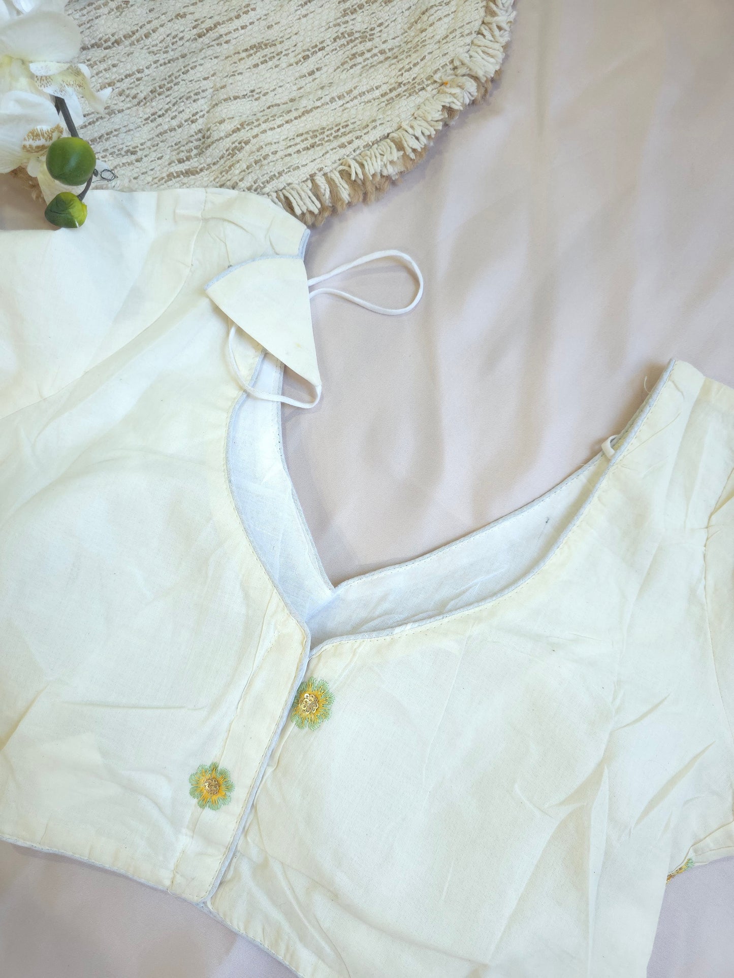 Khadi cotton embroidered  blouse