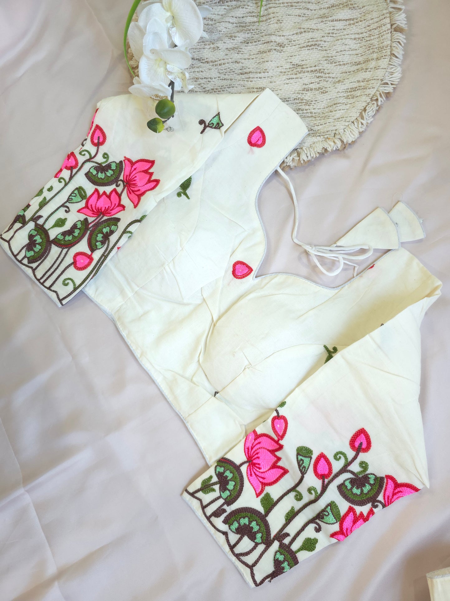 Khadi cotton embroidered  blouse