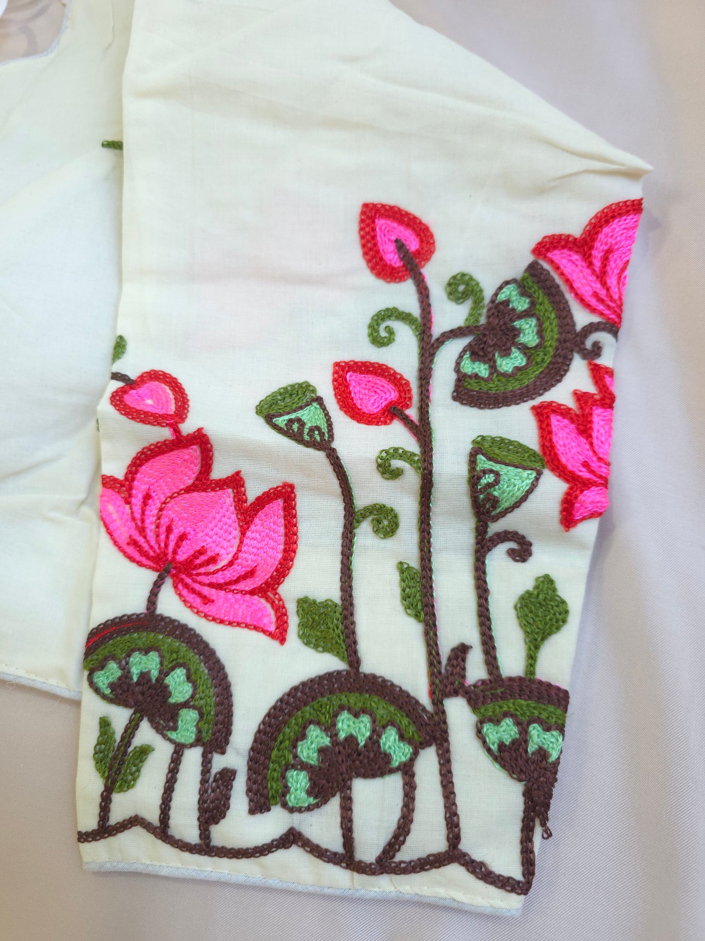 Khadi cotton embroidered  blouse