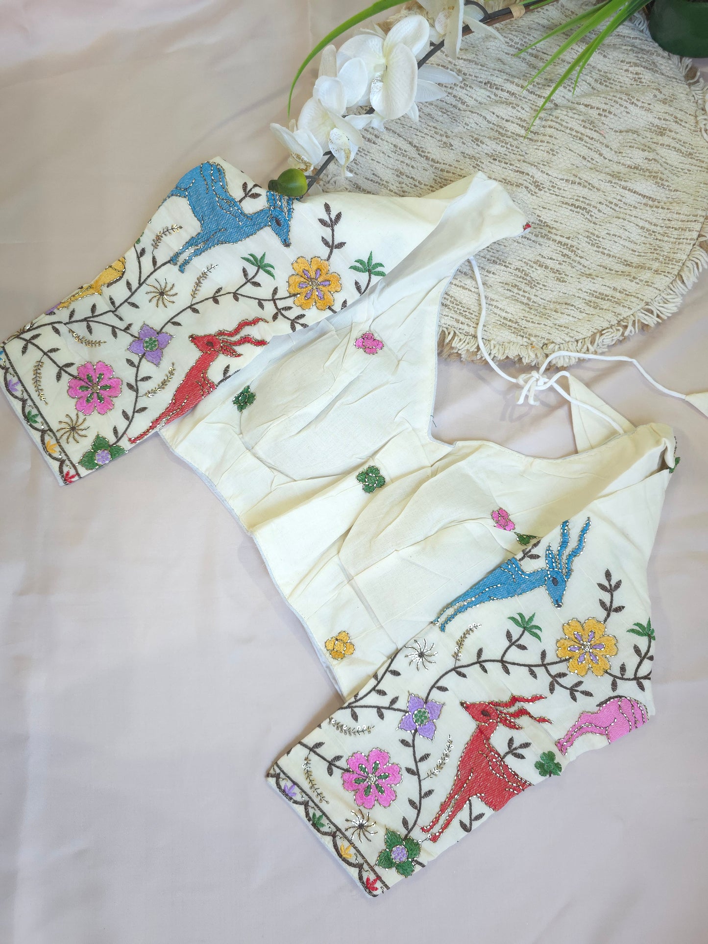 Khadi cotton embroidered  blouse