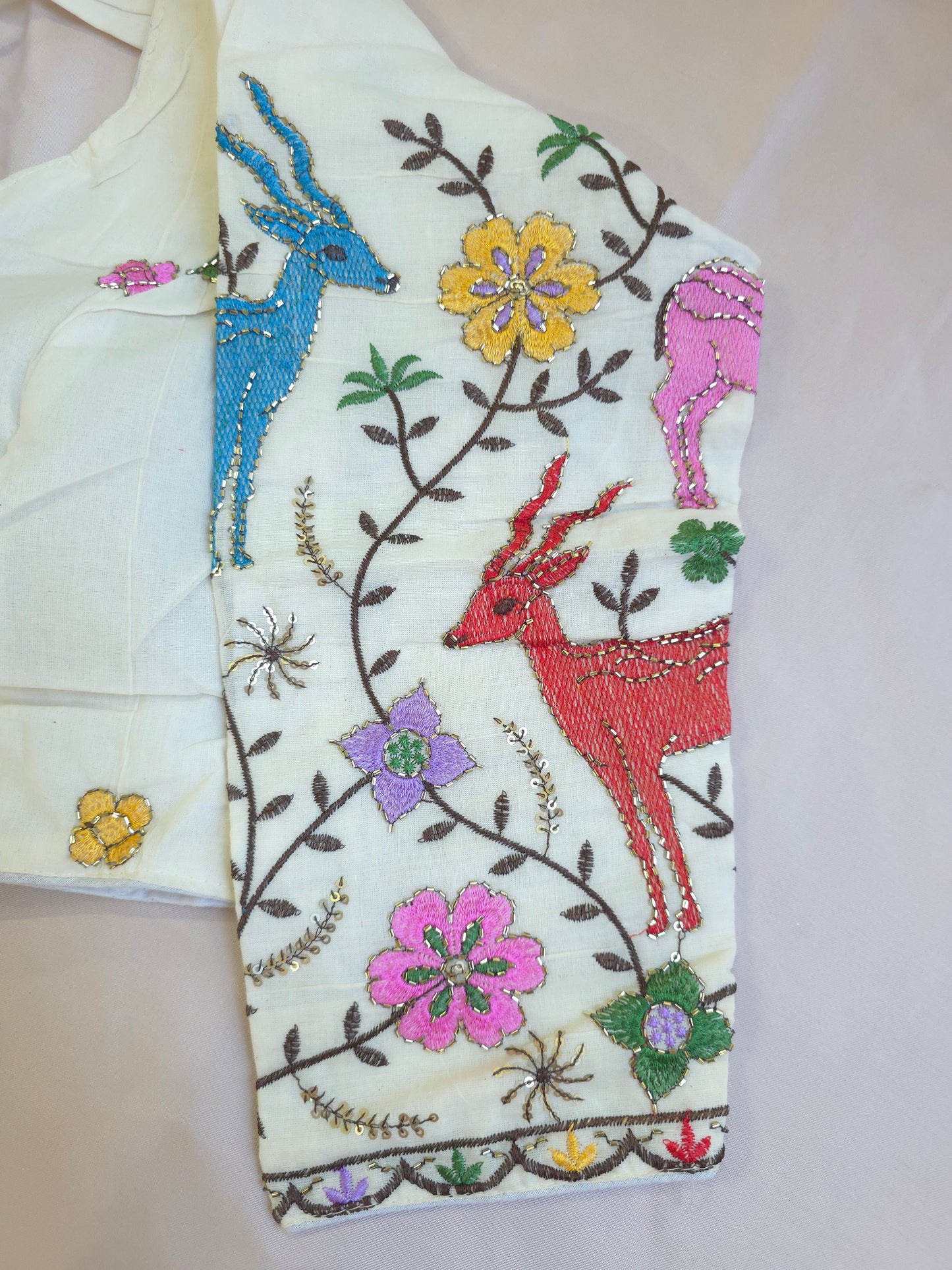 Khadi cotton embroidered  blouse
