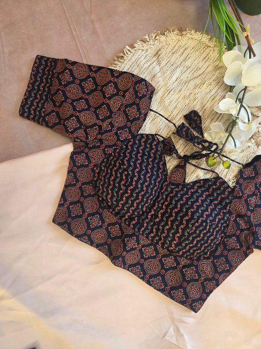 Cotton ajrakh Halter blouse