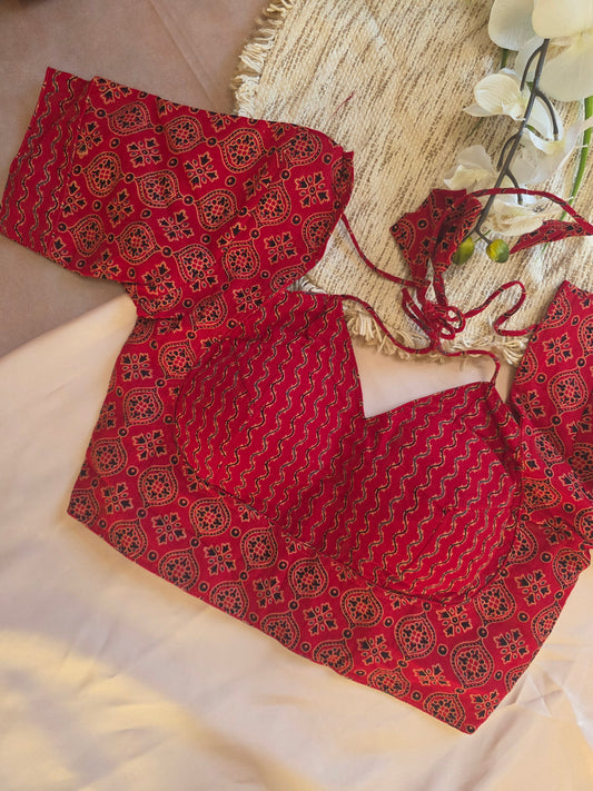Cotton ajrakh Halter blouse
