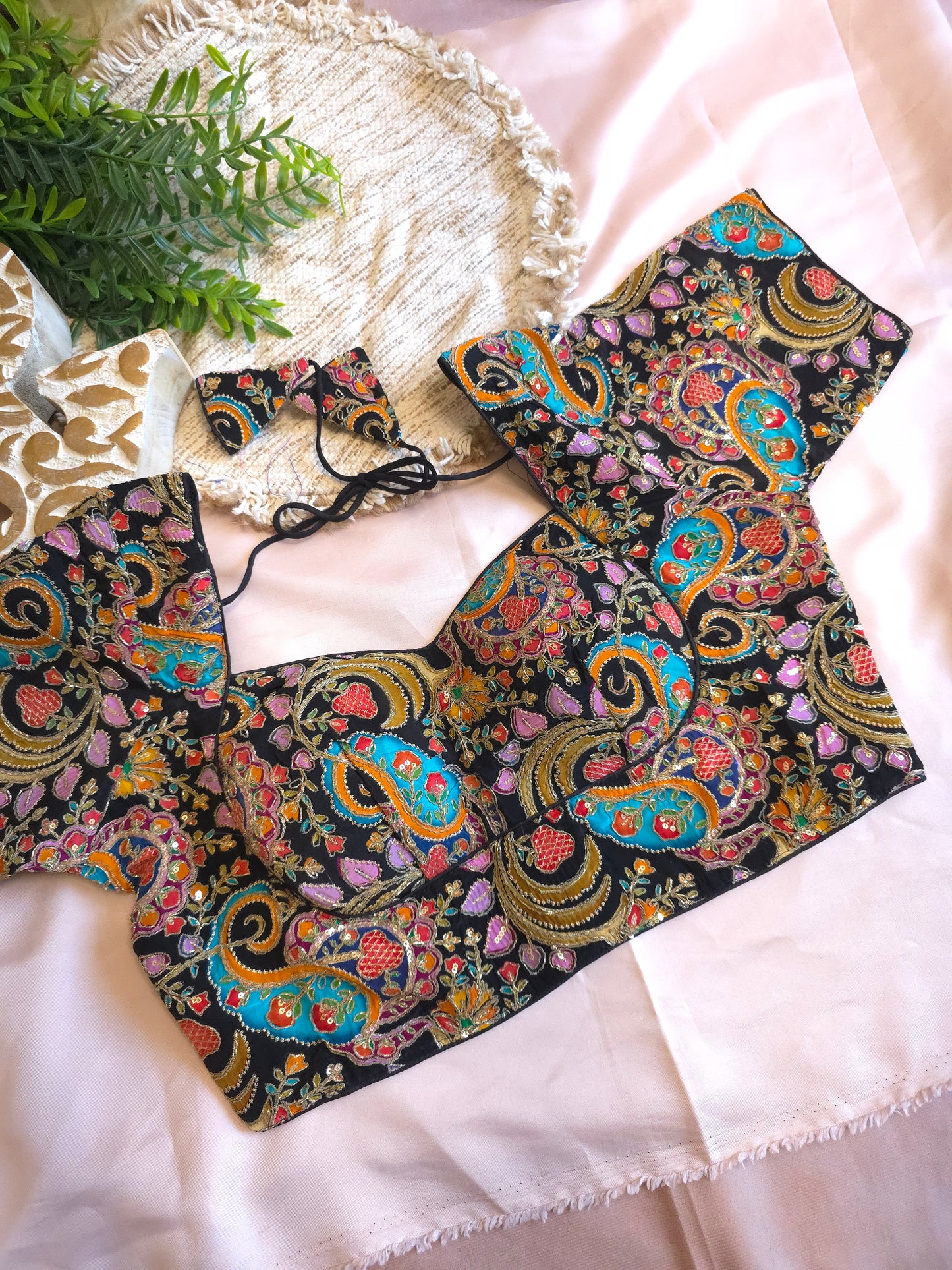 Black floral embroidered Blouse