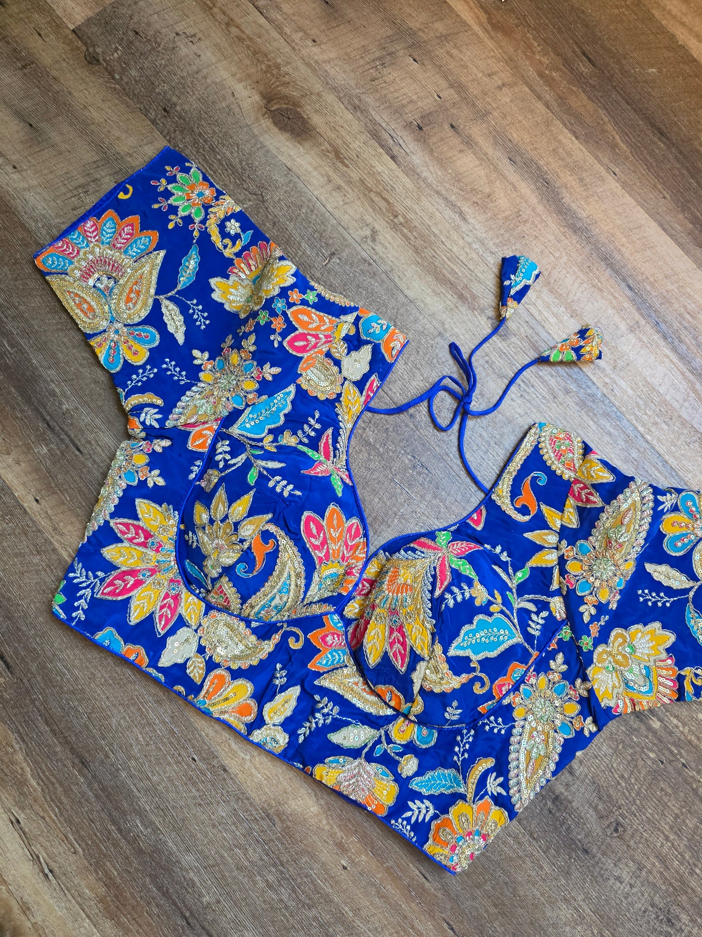 Blue floral embroidered Blouse