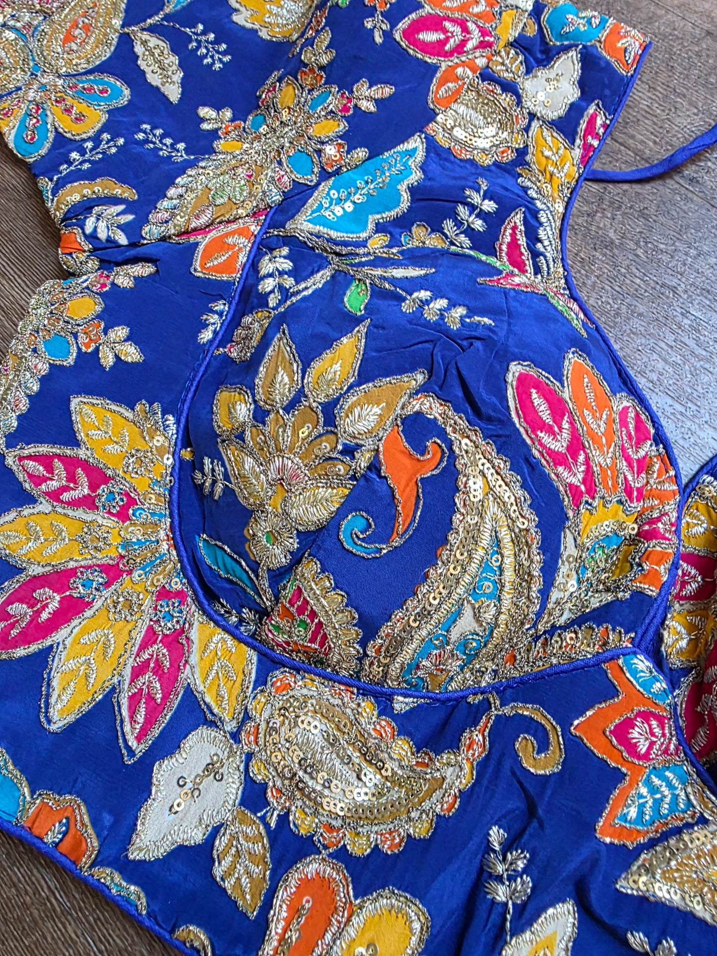 Blue floral embroidered Blouse