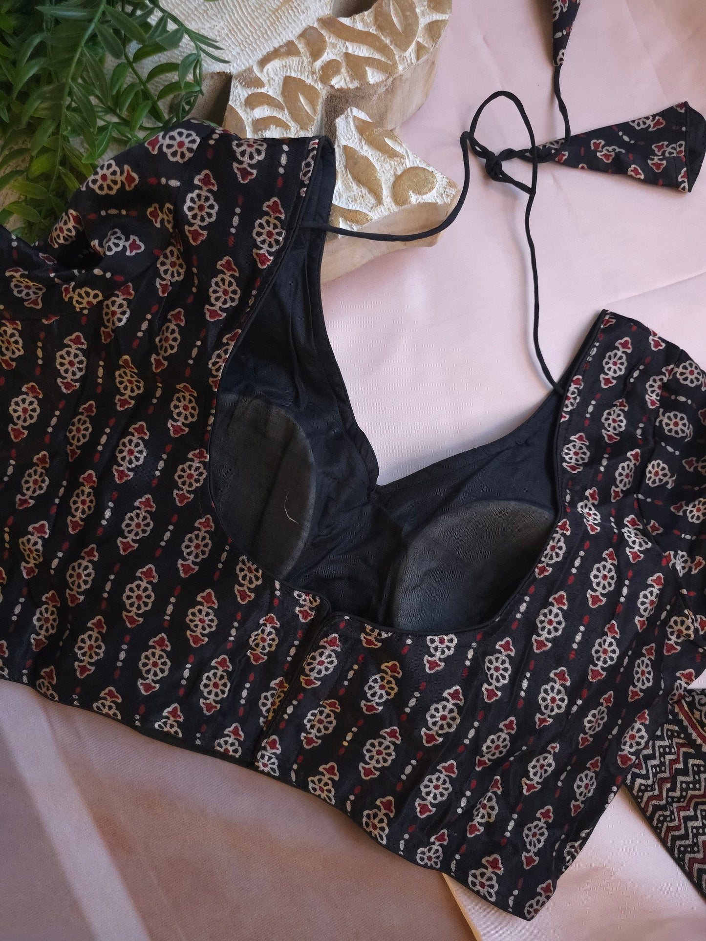 Ajrakh Silk Full-Sleeve Blouse