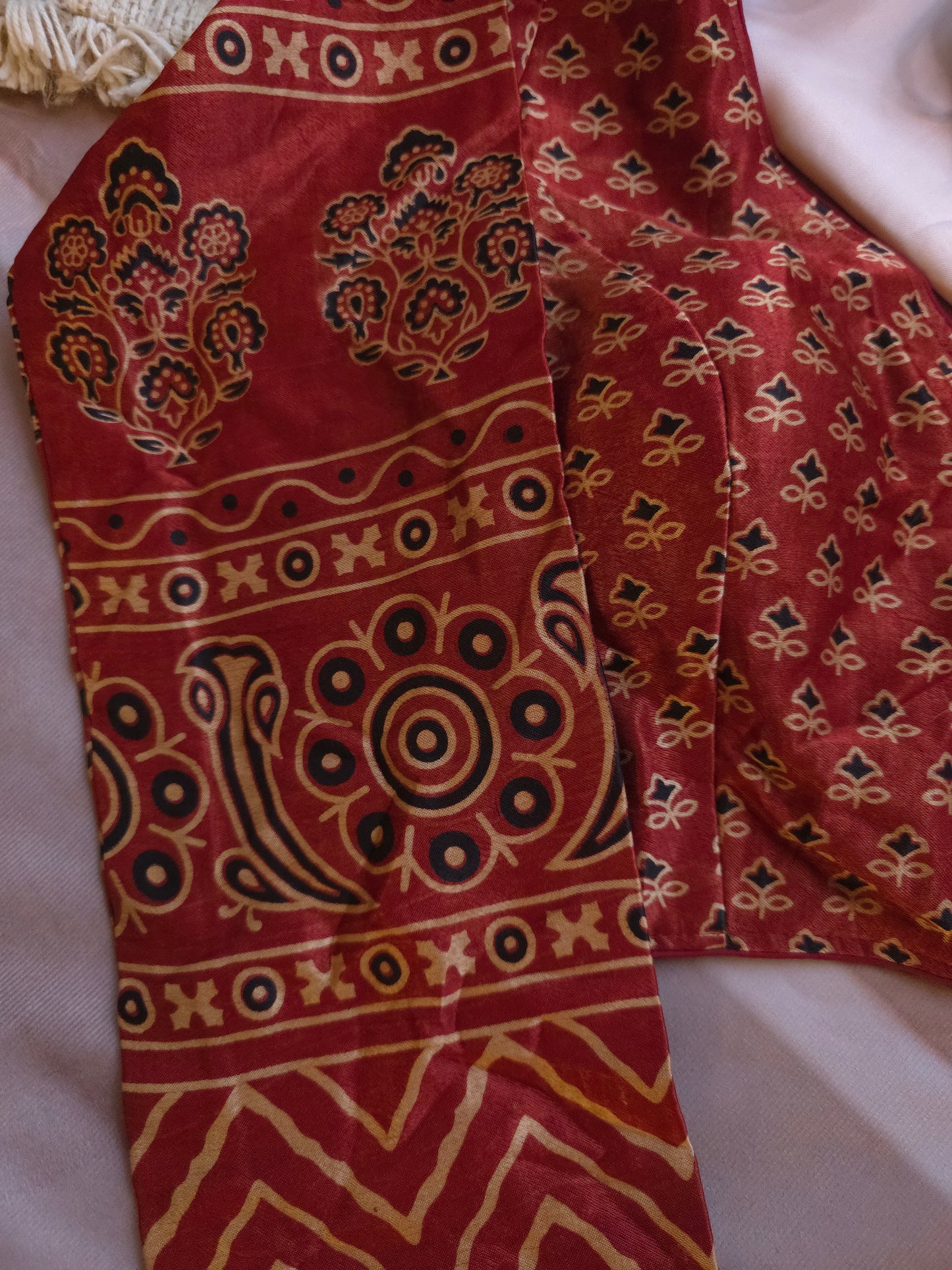 Ajrakh Silk Full-Sleeve Blouse