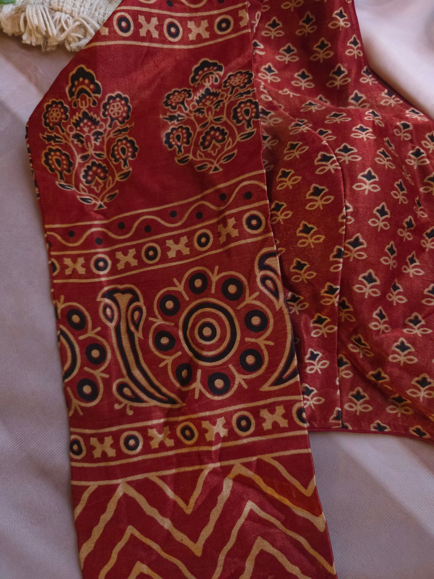 Ajrakh Silk Full-Sleeve Blouse