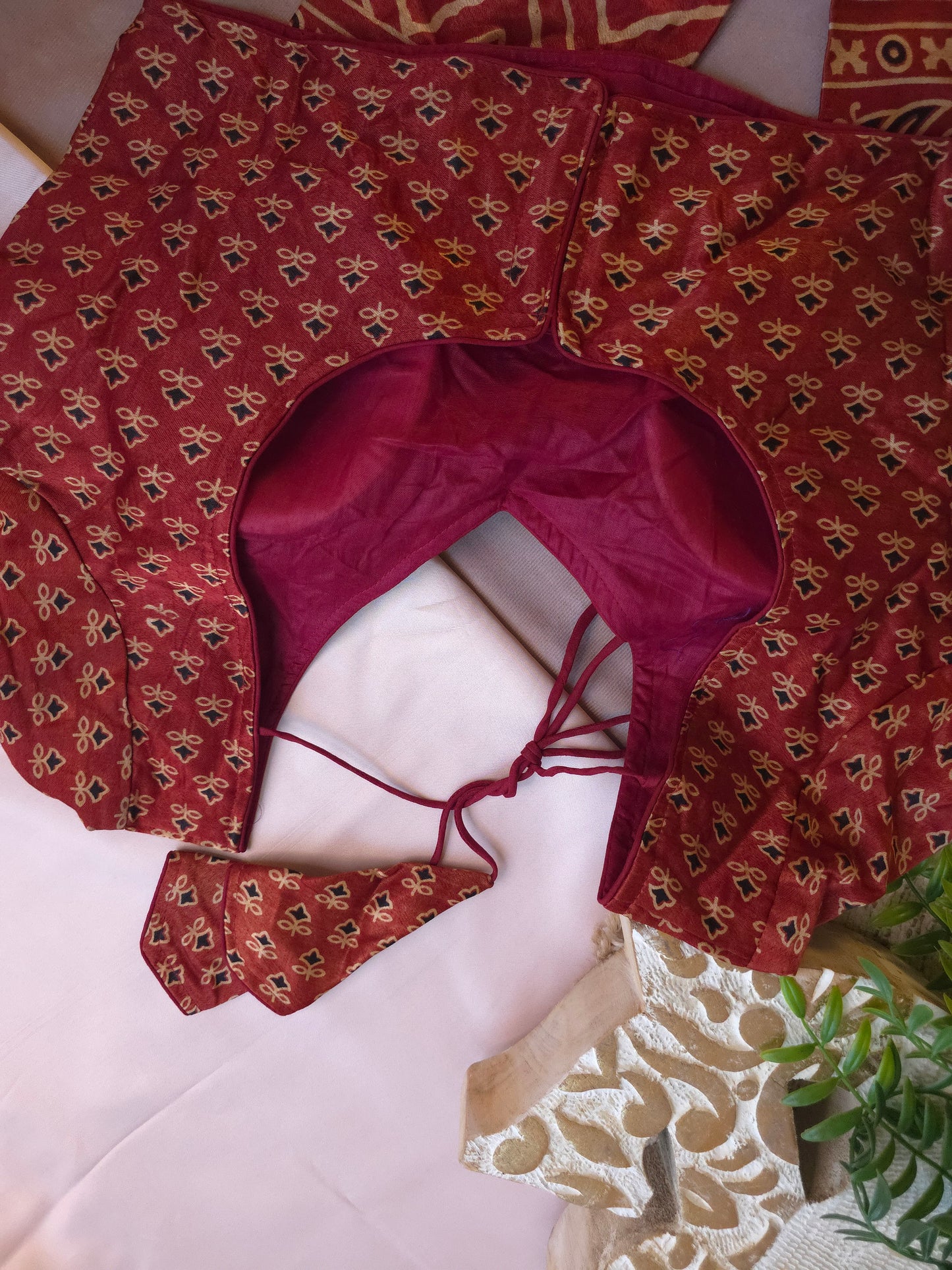 Ajrakh Silk Full-Sleeve Blouse