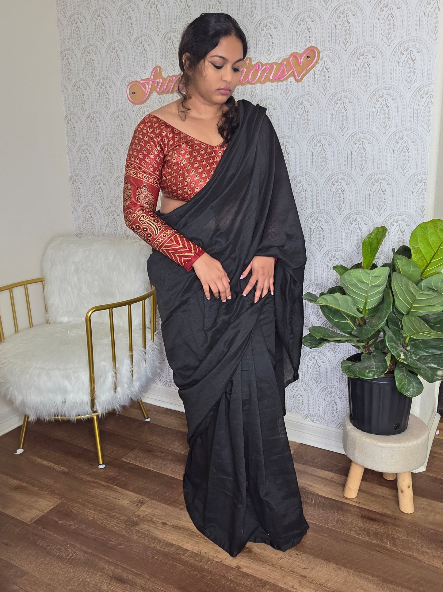 Ajrakh Silk Full-Sleeve Blouse