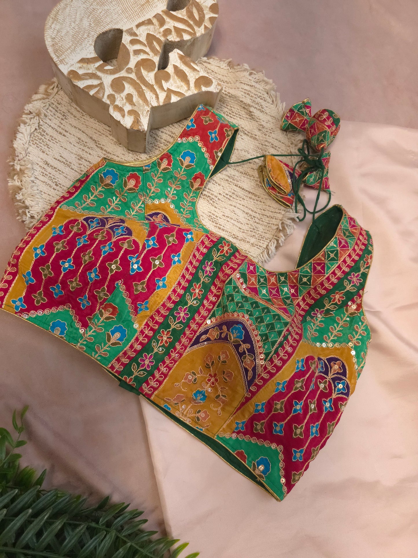 Black Embroidered sleeveless Blouse