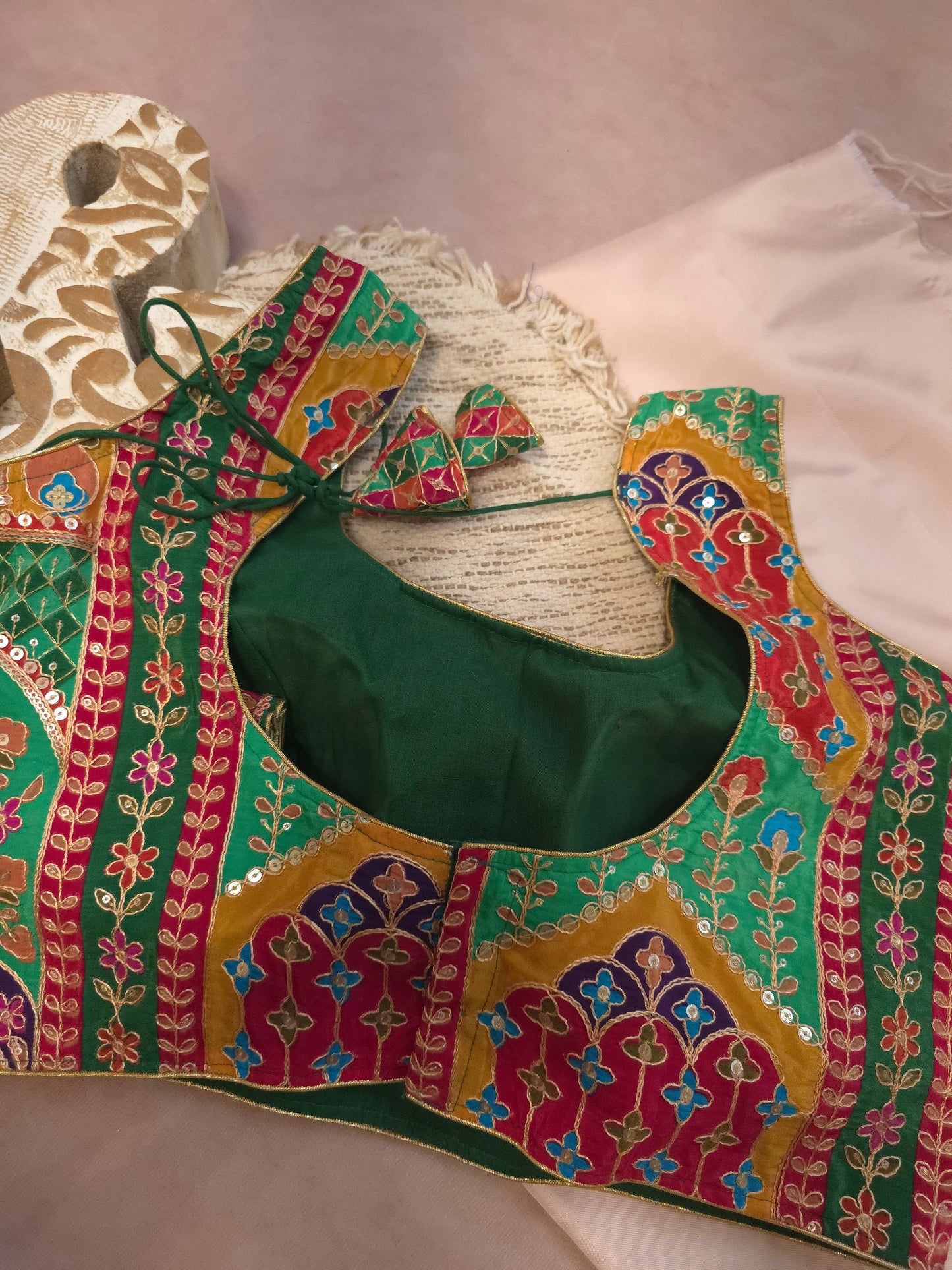 Black Embroidered sleeveless Blouse