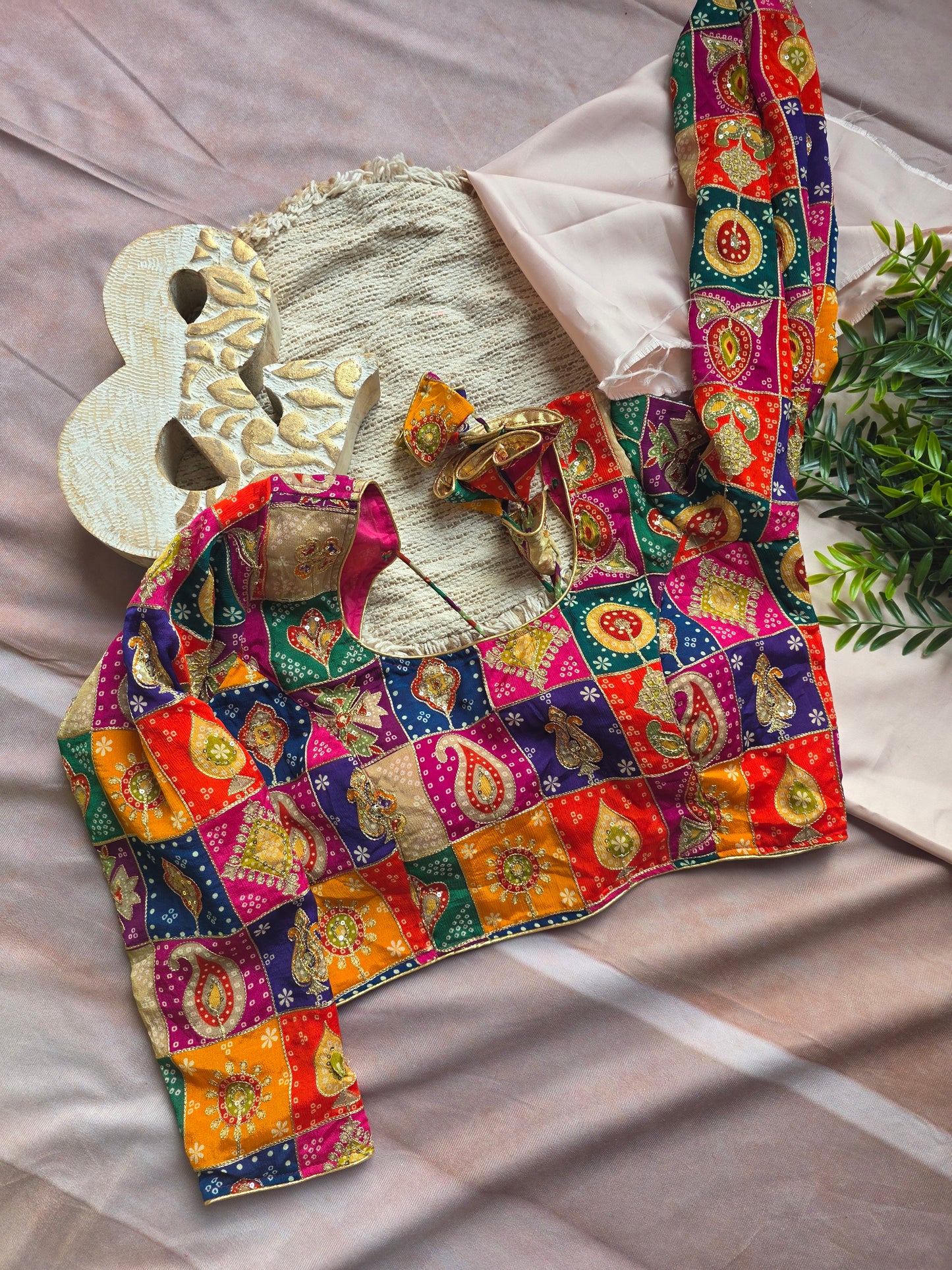 Multi colored Embroidered full sleeves Blouse