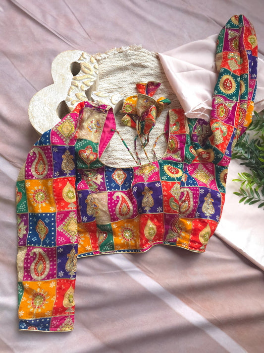 Multi colored Embroidered full sleeves Blouse