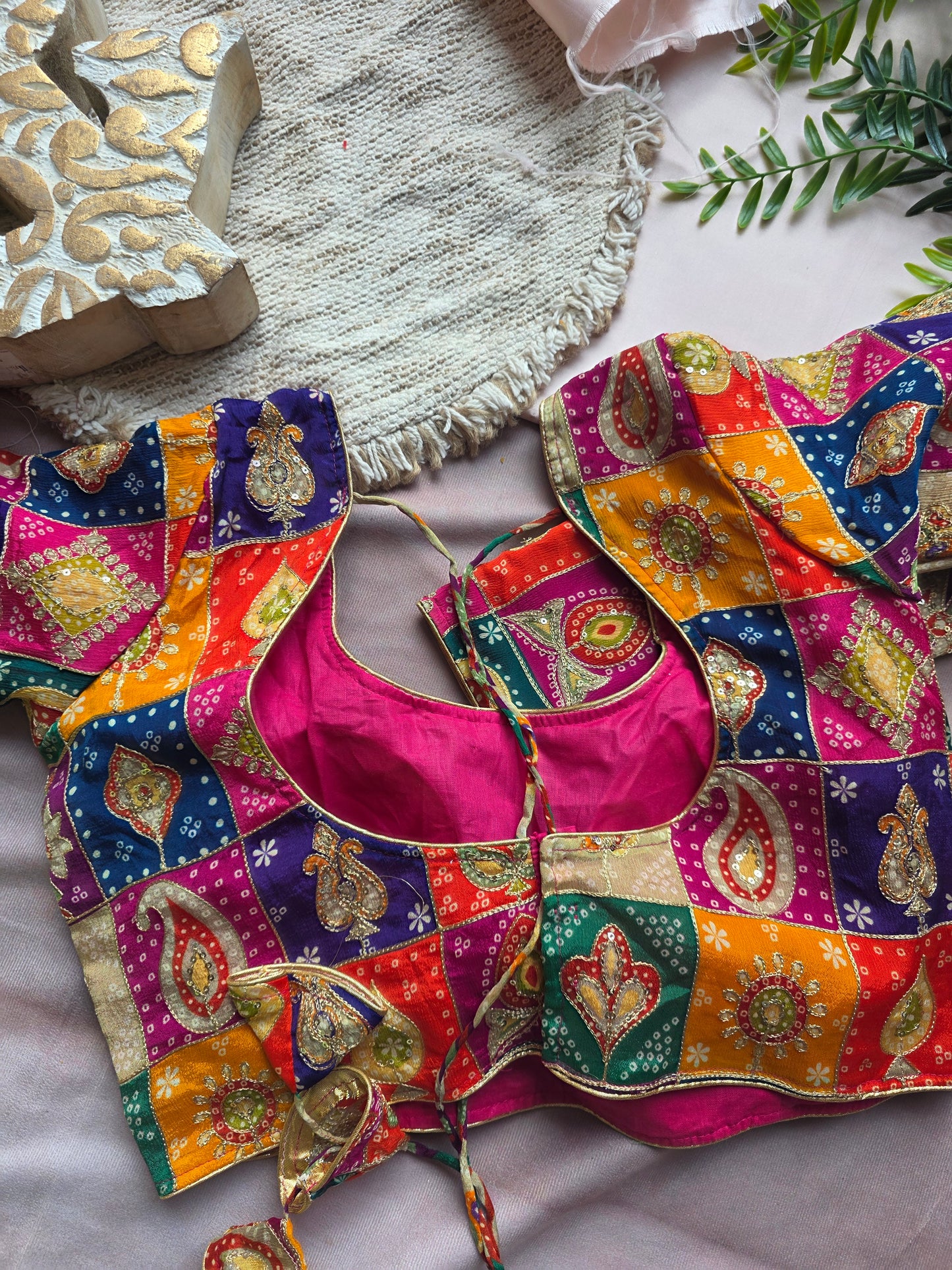 Multi colored Embroidered full sleeves Blouse