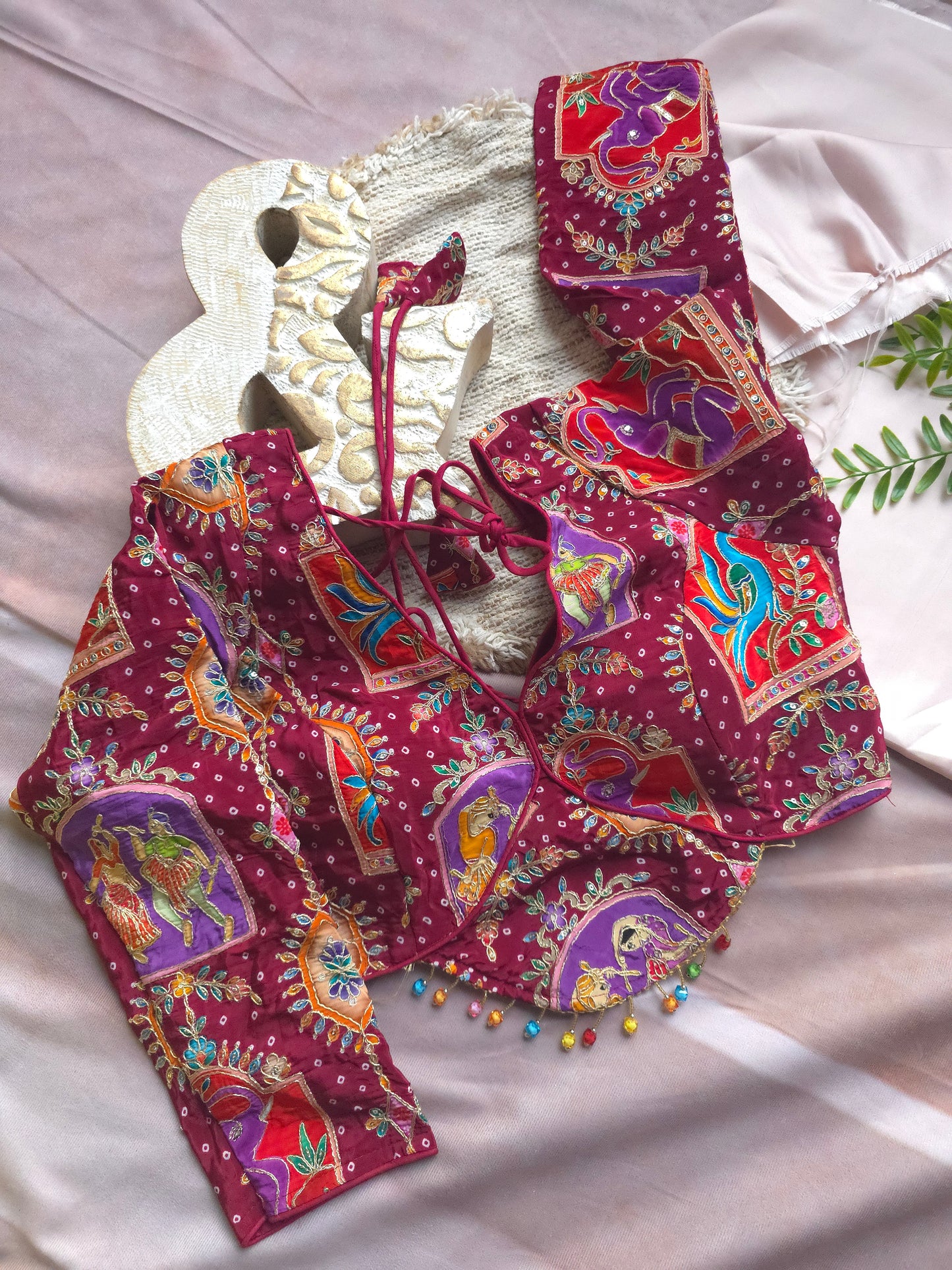 Multi colored Embroidered full sleeves Blouse