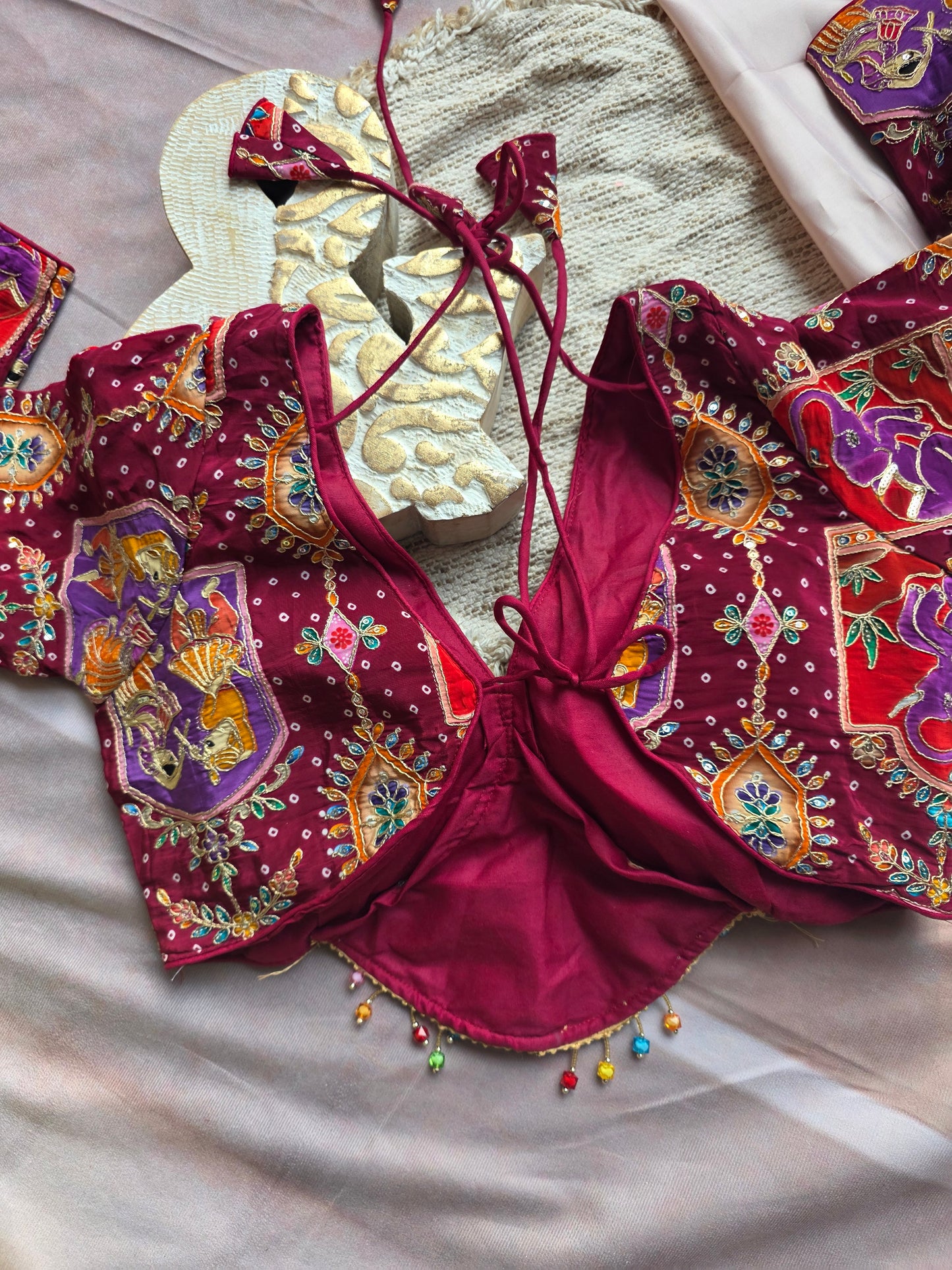 Multi colored Embroidered full sleeves Blouse